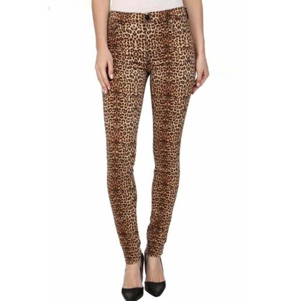 Hudson Nico Super Skinny Mid Rise Jeans Lynx Print Size 26